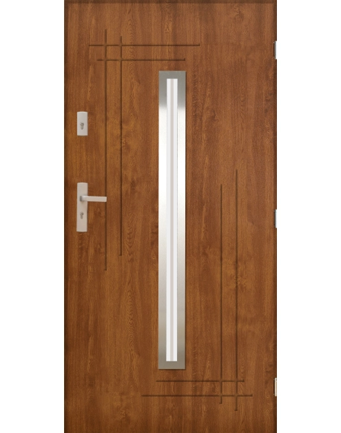 Zdjęcie: Drzwi zewnętrzne alfa złoty dąb 80p komplet PANTOR