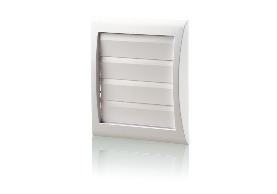 Zdjęcie: Kratka wentylacyjna z żaluzją i okrągłym kołnierzem, 193x188/125 mm biała VENTS