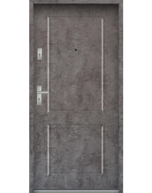Zdjęcie: Drzwi wejściowe do mieszkań Bastion S-91 Beton ołówkowy 80 cm prawe ODP KR CENTER