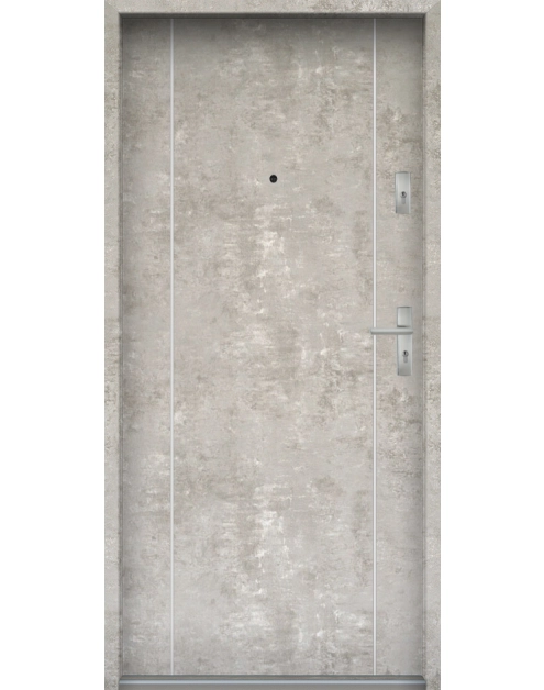 Zdjęcie: Drzwi wejściowe do mieszkań Bastion A-34 Beton naturalny 90 cm lewe OSPŁ KR CENTER