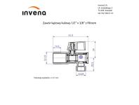 Zdjęcie: Zawór kątowy kulowy 1/2x3/8 z filtrem INVENA