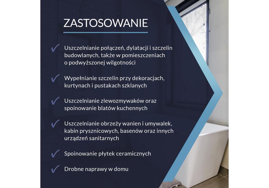 Zdjęcie: Silikon sanitarny biały UPG 280 ml TYTAN PROFESSIONAL