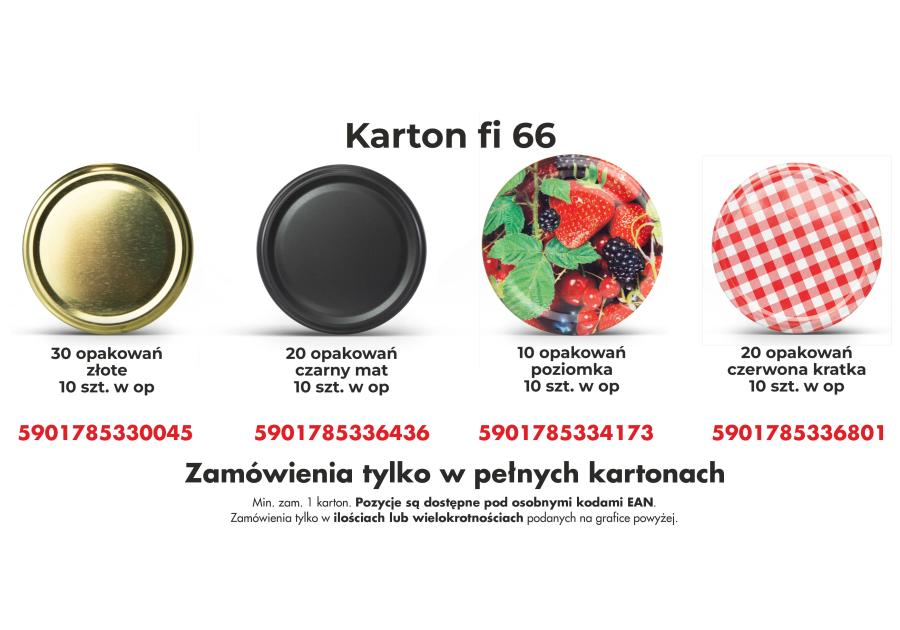 Zdjęcie: Zakrętki fi 66, poziomki, 10 sztuk PROMET