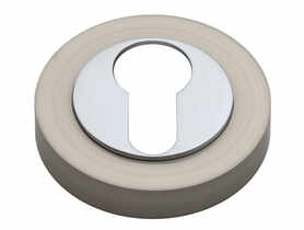 Szyld dolny PLT-24Z okrągły na wkładkę chrom+nikiel szczotkowany GAMET BASIC LINE