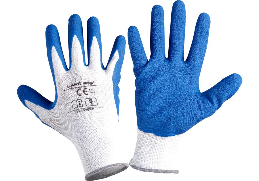 Zdjęcie: Rękawice lateks granatowo-białe, 12 par, 9, CE,LAHTI PRO