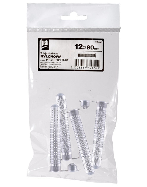 Zdjęcie: Tuleja siatkowa nylonowa 12x80 mm PSB SILA