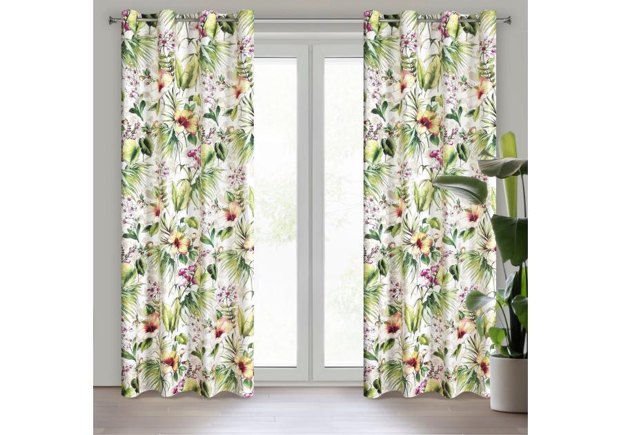 Zdjęcie: Zasłona gotowa Medis 140 x 250 cm zielony EUROFIRANY