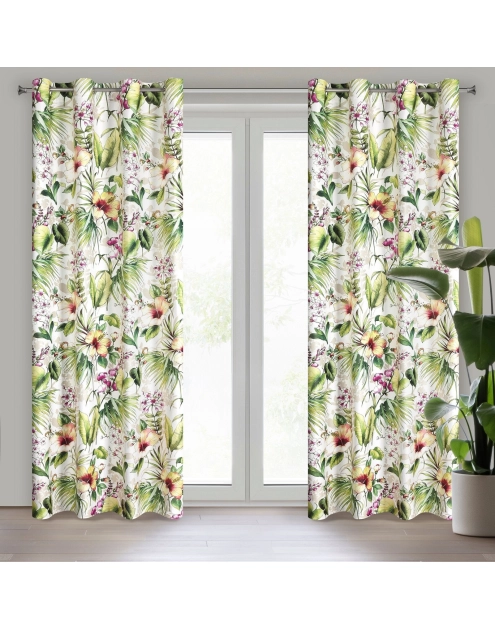 Zdjęcie: Zasłona gotowa Medis 140 x 250 cm zielony EUROFIRANY