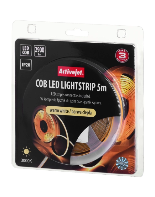 Zdjęcie: Taśma Led COB 5 m barwa ciepła IP20 ACTIVEJET