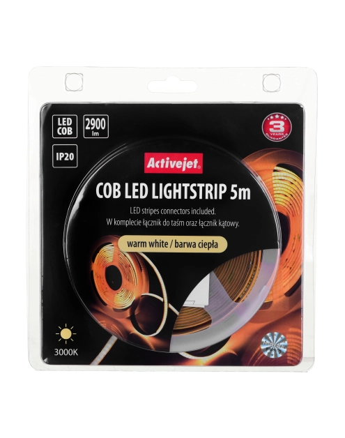 Zdjęcie: Taśma Led COB 5 m barwa ciepła IP20 ACTIVEJET