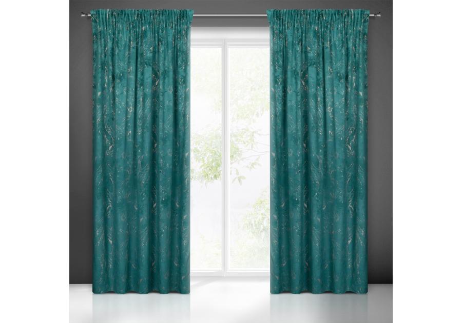Zdjęcie: Zasłona gotowa Nadia na taśmie 140x300 cm ciemnoturkusowy EUROFIRANY