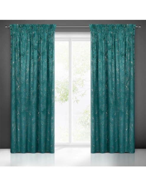 Zdjęcie: Zasłona gotowa Nadia na taśmie 140x300 cm ciemnoturkusowy EUROFIRANY