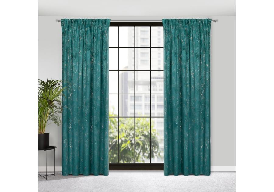 Zdjęcie: Zasłona gotowa Nadia na taśmie 140x300 cm ciemnoturkusowy EUROFIRANY