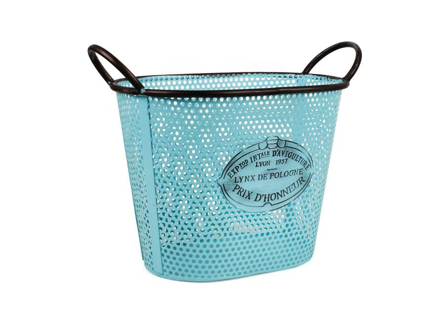 Zdjęcie: Koszyk z uchwytami 32x21x24/28 cm niebieski owalny TIN TOURS