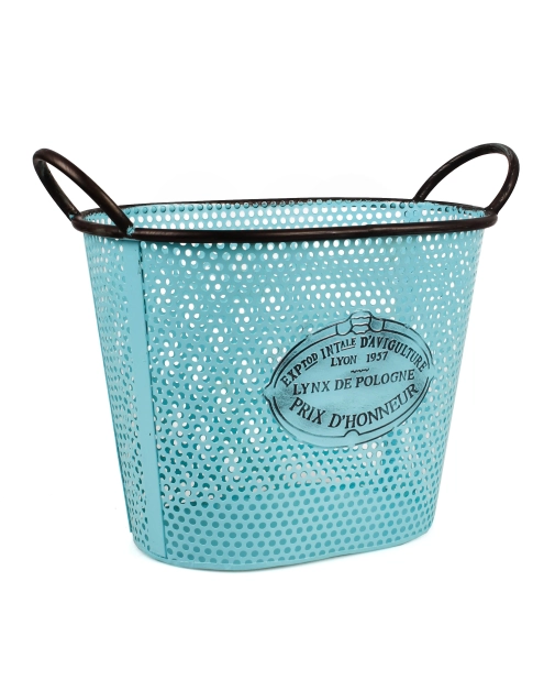 Zdjęcie: Koszyk z uchwytami 32x21x24/28 cm niebieski owalny TIN TOURS