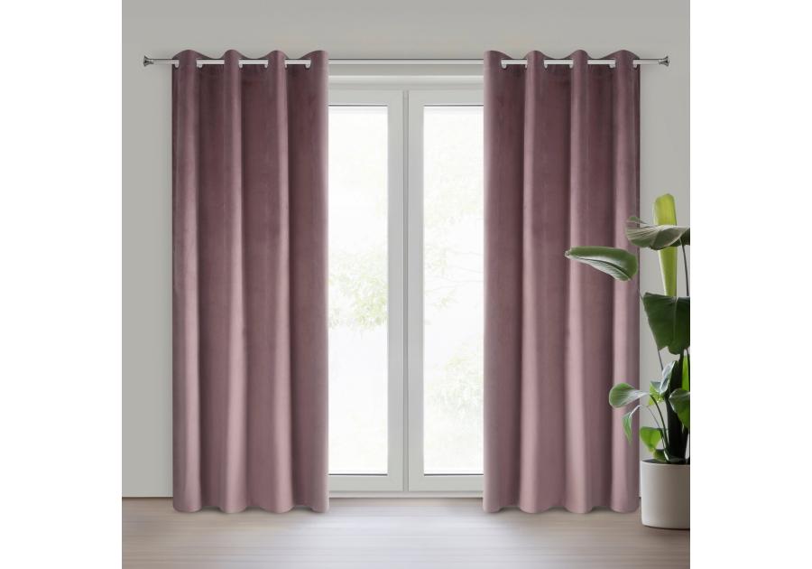 Zdjęcie: Zasłona gotowa Pierre 140 x 250 cm pudrowy róż EUROFIRANY
