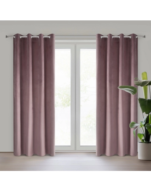 Zdjęcie: Zasłona gotowa Pierre 140 x 250 cm pudrowy róż EUROFIRANY