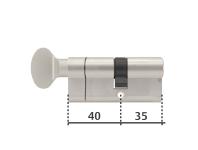 Zdjęcie: Wkładka z gałką Y2100 35/40G satyna YALE