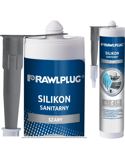 Zdjęcie: Silikon sanitarny szary 300 ml RAWLPLUG