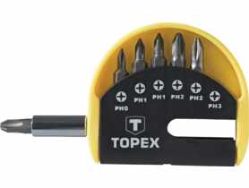 Końcówki wkrętakowe z uchwytem, zestaw 7 sztuk TOPEX