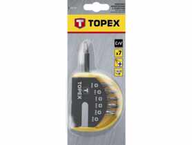 Końcówki wkrętakowe z uchwytem, zestaw 7 sztuk TOPEX