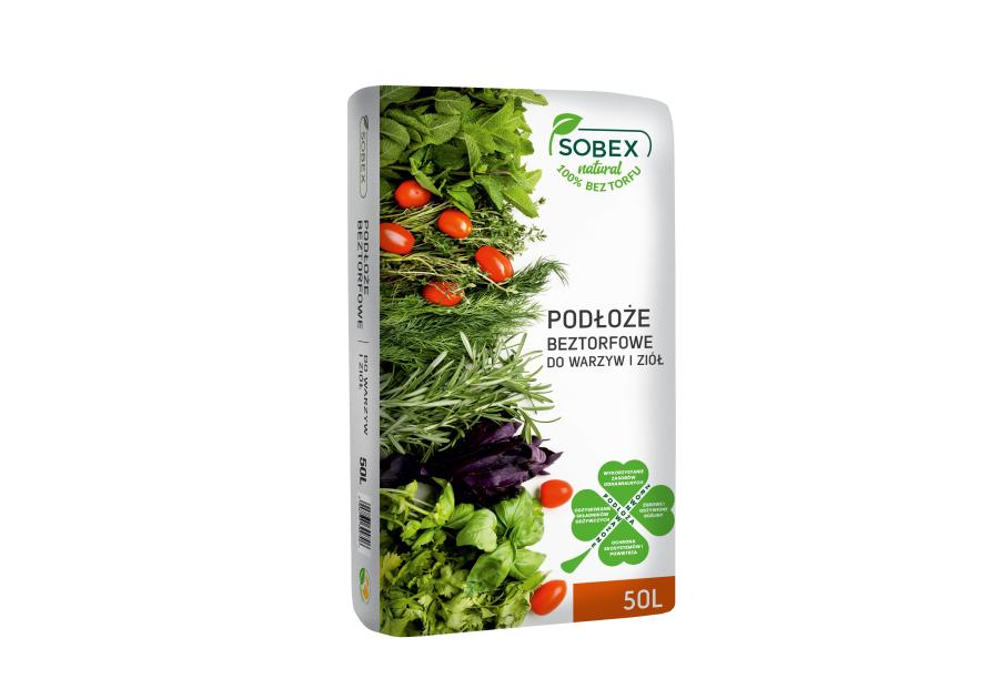 Zdjęcie: Podłoże beztofrowe do warzyw i ziół 50 L SOBEX