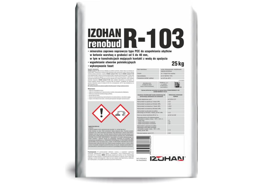 Zdjęcie: Zaprawa naprawcza Renobud R-103, 5-40 mm IZOHAN