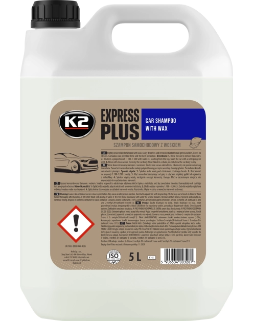Zdjęcie: Szampon samochodowy z woskiem Express Plus 5 L K2