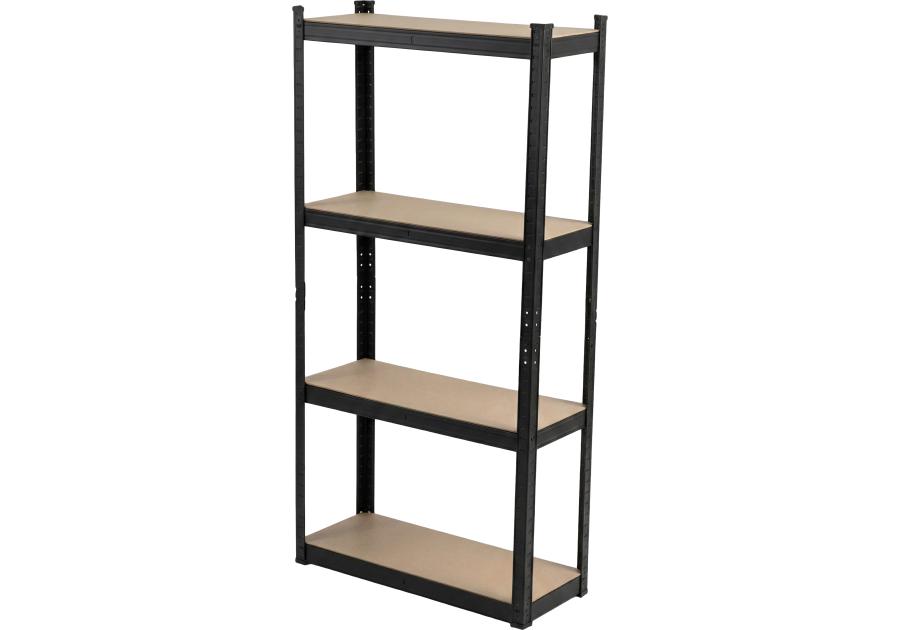 Zdjęcie: Regał metalowy wciskany, 4 półek, 150x75x30, 100 kg, czarny PROFIX