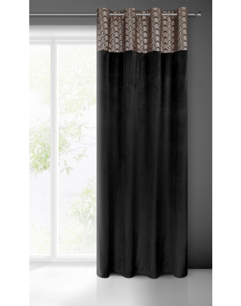 Zdjęcie: Zasłona gotowa Elen 140x250 cm czarny EUROFIRANY