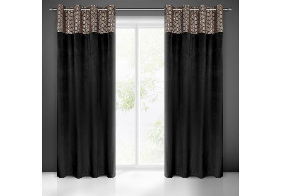 Zdjęcie: Zasłona gotowa Elen 140x250 cm czarny EUROFIRANY