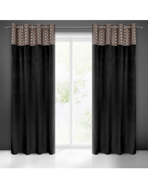 Zdjęcie: Zasłona gotowa Elen 140x250 cm czarny EUROFIRANY