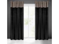 Zdjęcie: Zasłona gotowa Elen 140x250 cm czarny EUROFIRANY