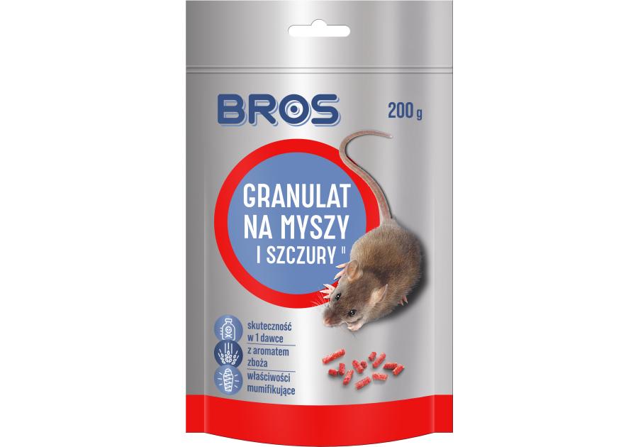 Zdjęcie: Granulat na myszy i szczury 200 g BROS