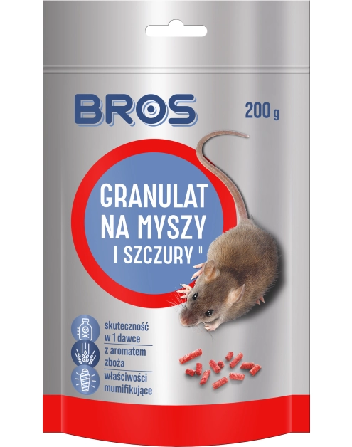 Zdjęcie: Granulat na myszy i szczury 200 g BROS