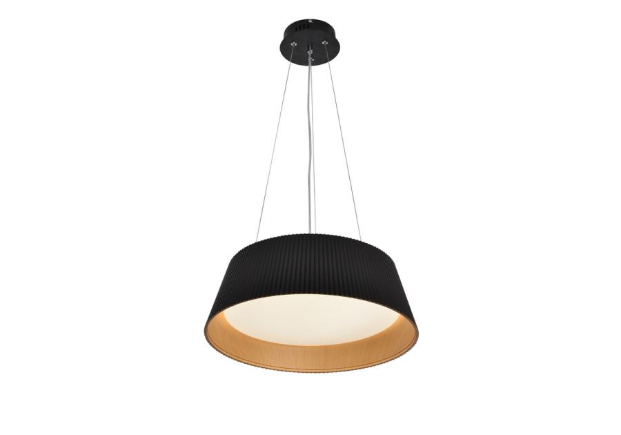 Zdjęcie: Lampa wisząca Umbria czarno drewniana 1x24 W E27 klosz biały CANDELLUX
