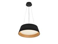 Zdjęcie: Lampa wisząca Umbria czarno drewniana 1x24 W E27 klosz biały CANDELLUX