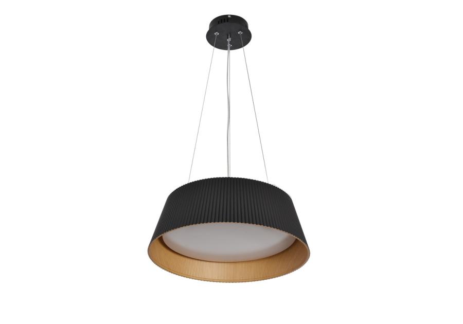 Zdjęcie: Lampa wisząca Umbria czarno drewniana 1x24 W E27 klosz biały CANDELLUX