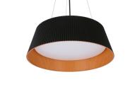 Zdjęcie: Lampa wisząca Umbria czarno drewniana 1x24 W E27 klosz biały CANDELLUX