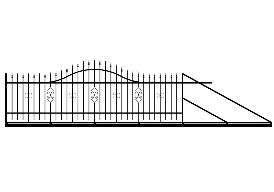 Zdjęcie: Brama przesuwna Iga 4,00 m, 1,20-1,50 m, ocynk+RAL9005 prawa POLBRAM