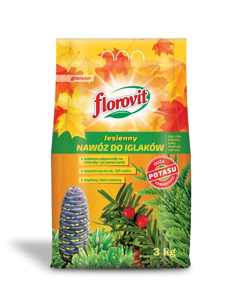 Zdjęcie: Nawóz jesienny do iglaków worek 3 kg FLOROVIT