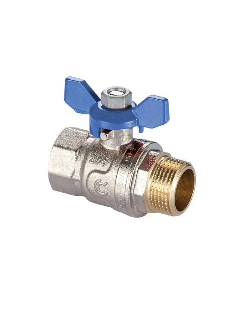 Zdjęcie: Zawór kulowy S30 W/Z 1/2" z motylkiem niebieskim, PN30 CALIDO