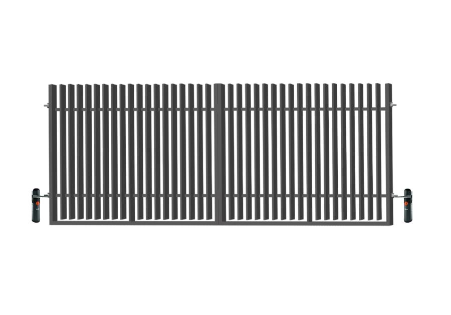 Zdjęcie: Brama dwuskrzydłowa Anika 4,00 m, 1,50 m, z automatem, stal ocynk+RAL7016 struktura POLBRAM