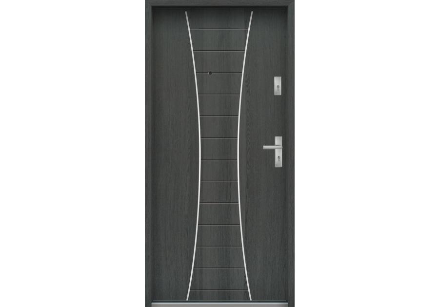 Zdjęcie: Drzwi wejściowe do mieszkań Bastion R-63 Grafit 90 cm lewe OSP KR CENTER