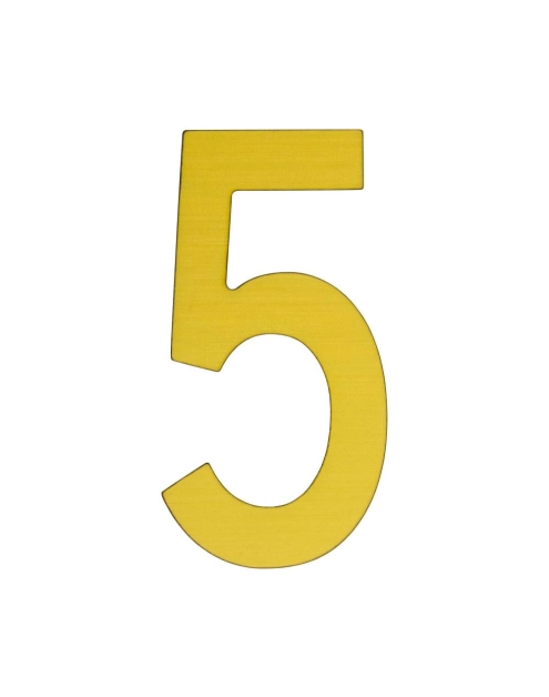 Zdjęcie: Cyfra 5 samoprzylepna 50 mm złoty szczotkowany METRO