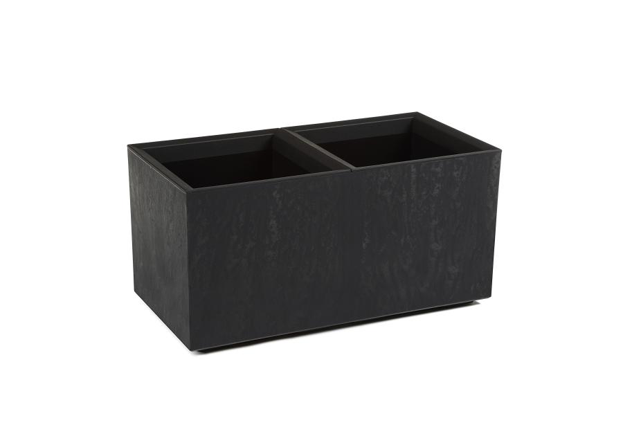 Zdjęcie: Kwietnik Karo 800x400x400 mmbeton Eco recycled, czarny beton LAMELA