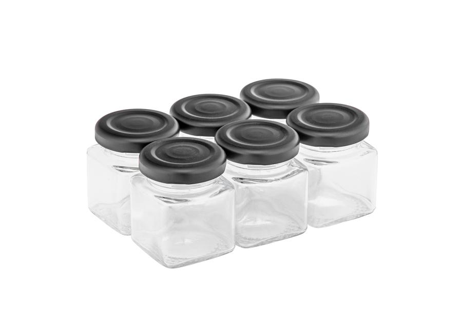 Zdjęcie: Komplet 6 słoików kwadratowych 50 ml + zakrętka fi 43 SEZON