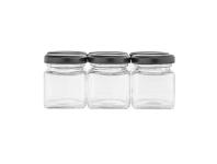 Zdjęcie: Komplet 6 słoików kwadratowych 50 ml + zakrętka fi 43 SEZON