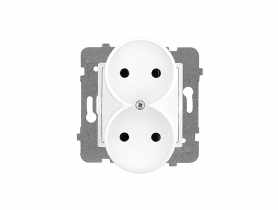 Gniazdo podwójne bez uziemienia bez ramki Rosa POLMARK