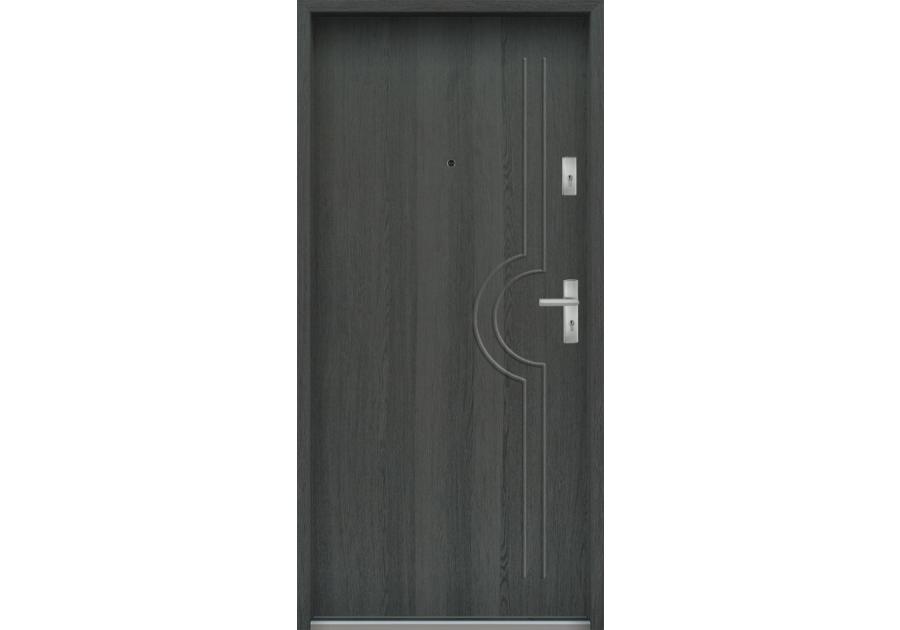Zdjęcie: Drzwi wejściowe do mieszkań Bastion N-03 Grafit 80 cm lewe ODR KR CENTER